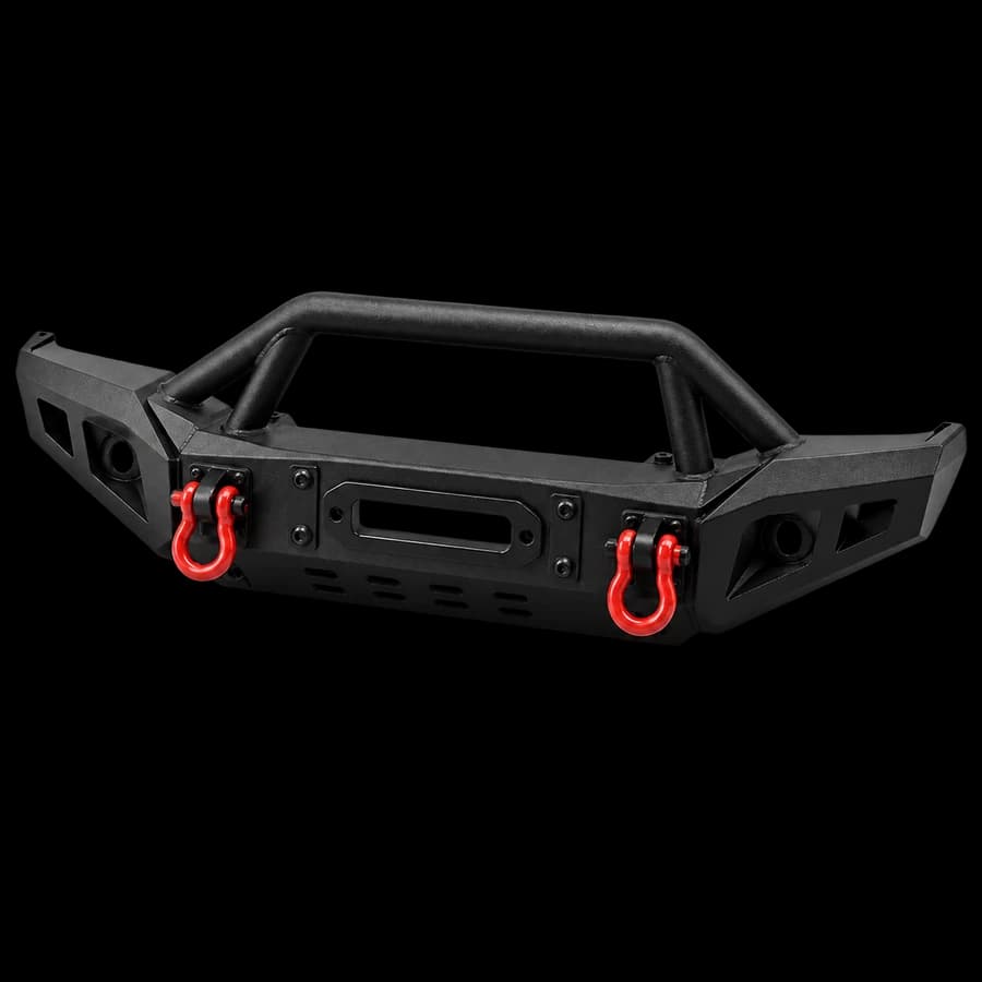 Heavy-duty black steel Jeep front bumper