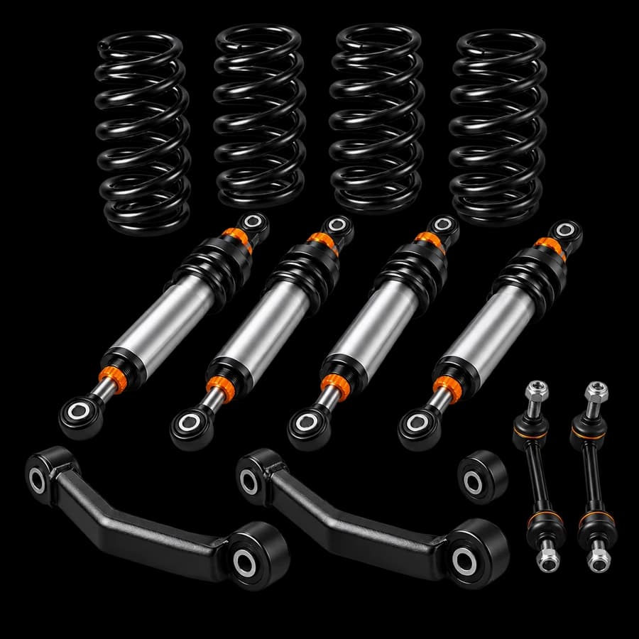 Complete Jeep suspension lift kit with springs and shocks
