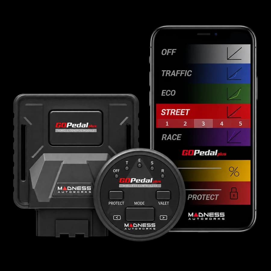 MADNESS GOPedal Plus module, wireless controller and mobile app
