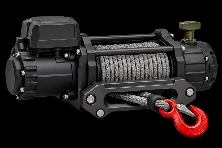 Electric recovery winch and mounting plate
