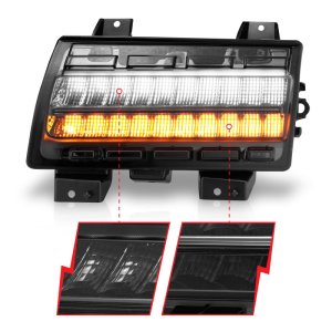 Jeep Wrangler Side Marker Light - ANZO - LED Sequential Signal - Chrome Housing - Smoke Lens - `18-`21