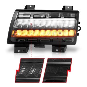 Jeep Gladiator Side Marker Light - ANZO - LED, Chrome Housing, Sequential Signal - Smoke - `20-`27