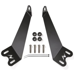 Jeep Wrangler LED Bar Mounting Bracket - Hood - ANZO - Laser Cut Design - Black - `07-`15