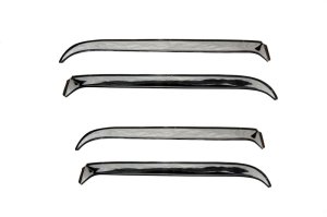 Jeep Wrangler Wind Deflectors - Front + Rear - AVS - Stainless - Chrome - `07-`18