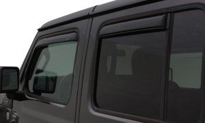 Jeep Wrangler Unlimited Wind Deflectors - Front + Rear - AVS - In-Channel - Smoke - `07-`18