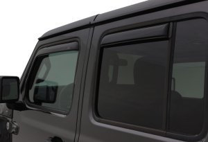 Jeep Wrangler Unlimited Wind Deflectors - AVS - In-Channel - Smoke - 2018