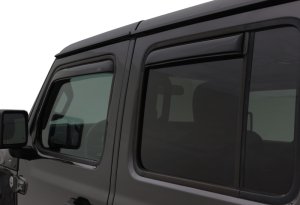 Jeep Wrangler Unlimited Wind Deflectors - AVS - In-Channel - Smoke - 2018