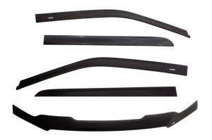 Jeep Wrangler 70th Anniversary Ventvisor & Aeroskin Deflector Combo Kit - AVS - Low Profile - Matte Black - 2011