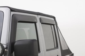 Jeep Wrangler Rubicon Ventvisor & Aeroskin Deflector Combo Kit - AVS - Low Profile - Matte Black - `07-`17