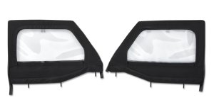 Jeep Wrangler JL Upper Fabric Doors - Front - Bestop - Element Upper Doors - Black Twill - `18-`26