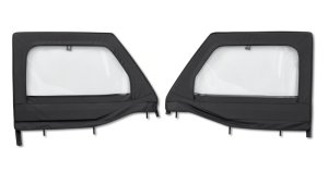 Jeep Gladiator Upper Fabric Doors - Front - Bestop - Element Upper Doors - Black Diamond - `20-`26