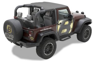 Jeep Wrangler JK Bikini Top - Bestop - Header Targa - Black Diamond - `10-`18