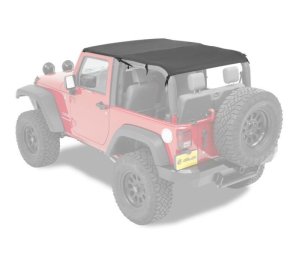 Jeep Wrangler JK Bikini Top - Bestop - Safari Cable Style - Black Diamond - `10-`18