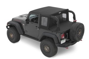 Jeep Wrangler JK Soft Top - Bestop - Halftop Premium Black Twill - Black - `07-`18