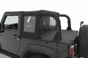 Jeep Wrangler JK Soft Top - Bestop - Halftop Premium Black Twill - Black - `07-`18