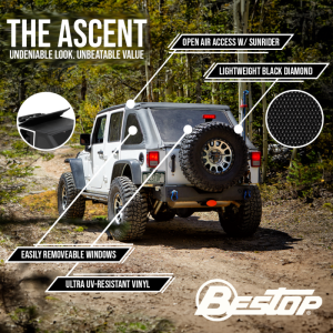 Jeep Wrangler JK Soft Top - Bestop - Ascent - Black Diamond - `07-`18