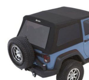 Jeep Wrangler JK Window Set - Bestop - Fits Trektop 54922 - Premium Black Twill - `07-`18