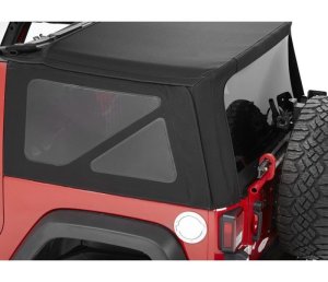 Jeep Wrangler JK Window Set - Bestop - Fits Supertop 54822 or Replace-A-Top 79846 - Premium Black Twill - `07-`18