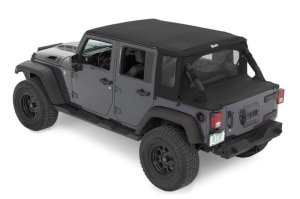 Jeep Wrangler JK Soft Top Conversion Kit - Bestop - Halftop - Premium Black Twill - `07-`18