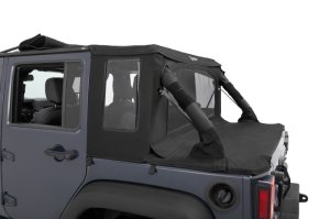 Jeep Wrangler JK Halftop Soft Top Conversion Kit - Bestop - Halftop - Premium Black Twill - `07-`18