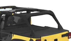 Jeep Wrangler JK Cargo Deck Covers - Bestop - Duster Deck Extension - Black Diamond - `07-`18