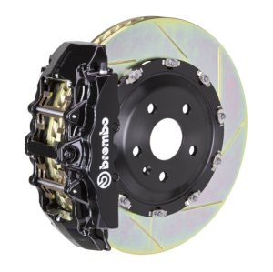 Jeep Wrangler Brake Kit - Front - Brembo - GT BBK 6 Pist Cast 2pc Rotor Slotted Type1 - Black - `18-`27