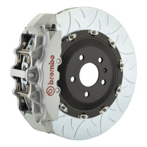 Jeep Wrangler Brake Kit - Front - Brembo - Slotted Type3 Rotors + GT BBK 6Pist - Silver - `18-`27