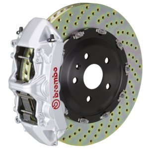 Jeep Wrangler Brake Kit - Front - Brembo - GT BBK 6 Piston Cast 365x34 2pc Rotor Drilled - Silver - `07-`18