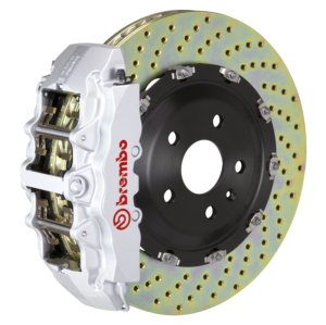 Jeep Unlimited Brake Kit - Front - Brembo - GT BBK 6 Piston Cast 380x34 2pc Rotor Drilled - Silver - `07-`18