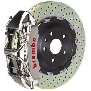 Jeep Wrangler Brake Kit - Front - Brembo - GTR BBK 6 Piston Billet 380x34 2pc Rotor Drilled - Nickel - `07-`18