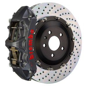 Jeep Wrangler Brake Kit - Front - Brembo - GTS BBK 6 Piston Cast 380x34 2pc Rotor Drilled - Black - `07-`18