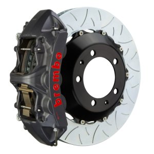 Jeep Wrangler Unlimited Brake Kit - Front - Brembo - Slotted Type3 + GTS BBK 6 Piston - Black - `07-`18
