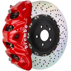 Jeep Grand Cherokee SRT8 Brake Kit - Front - Brembo - GT BBK 8Pist Cast 412x38 2pc Rotor Drilled - Red - `12-`21