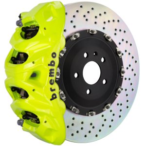 Jeep Grand Cherokee SRT8 Brake Kit - Front - Brembo - GT BBK 8 Piston Cast 412x38 2pc Rotor Drilled - Fluo. Yellow - `12-`21