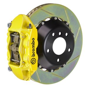 Jeep Wrangler Brake Kit - Rear - Brembo - GT BBK 4 Piston Cast 380x28 2pc Rotor Slotted Type1 - Yellow - `07-`18