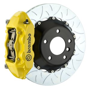 Jeep Wrangler/Unlimited Brake Kit - Rear - Brembo - 4 Piston Cast 380x28 2pc Rotor Slotted Type3 - Yellow - `07-`18