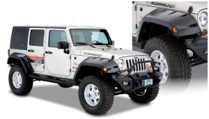 Jeep Wrangler Fender Flares - Front - Bushwacker - Max Pocket Style - Black - `07-`18