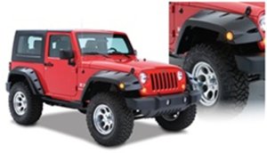 Jeep Wrangler Fender Flares - Front - Bushwacker - Max Pocket Style - Black - `07-`18