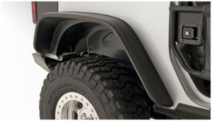Jeep Wrangler Fender Flares - Rear - Bushwacker - Flat Style - Black - `07-`18