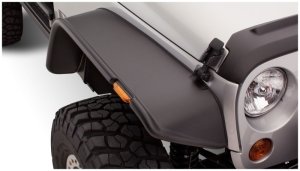 Jeep Wrangler Fender Flares - Front - Bushwacker - Flat Style - Black - `07-`18