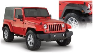 Jeep Wrangler Fender Flares - Front - Bushwacker - Pocket Style - Black - `07-`18