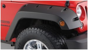 Jeep Wrangler Fender Flares - Front - Bushwacker - Pocket Style - Black - `07-`18