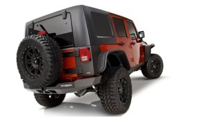 Jeep Wrangler Unlimited Fender Flares - Front + Rear - Bushwacker - Flat Style - Black - `07-`18