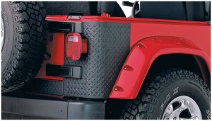 Jeep Wrangler Body Armor - Rear - Bushwacker - Trail Armor Corner Guard - Black - `97-`06