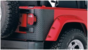 Jeep Wrangler Body Armor - Rear - Bushwacker - Trail Armor Corner Guard - Black - `97-`06