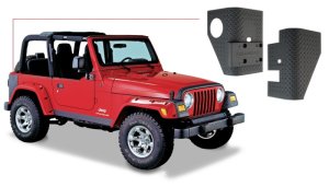 Jeep Wrangler Body Armor - Rear - Bushwacker - Trail Armor Corner Guard - Black - `97-`06