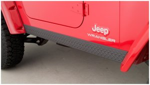 Jeep Wrangler Body Armor Side Rocker Panels - Bushwacker - Trail Armor - Black - `97-`06