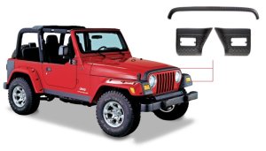 Jeep Wrangler Body Protector Kit - Front - Bushwacker - Trail Armor - Black - `97-`06