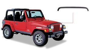 Jeep Wrangler Trail Armor Hood Stone Guard - Front - Bushwacker - TrailArmor™ - Black - `98-`06