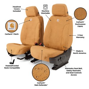 Jeep Wrangler JL Seat Cover - Covercraft - Carhartt SeatSaver Custom - Brown - `18-`25